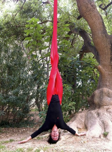 red silk to make yoga hammocks