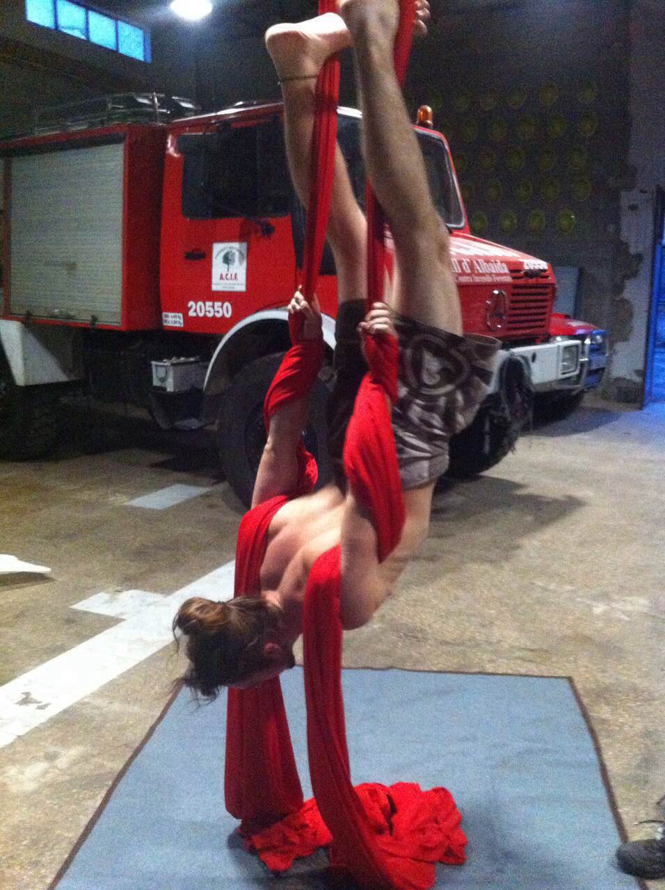 aerial silks fire workers