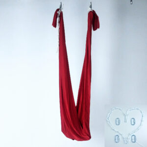 red yoga swing with height regulators