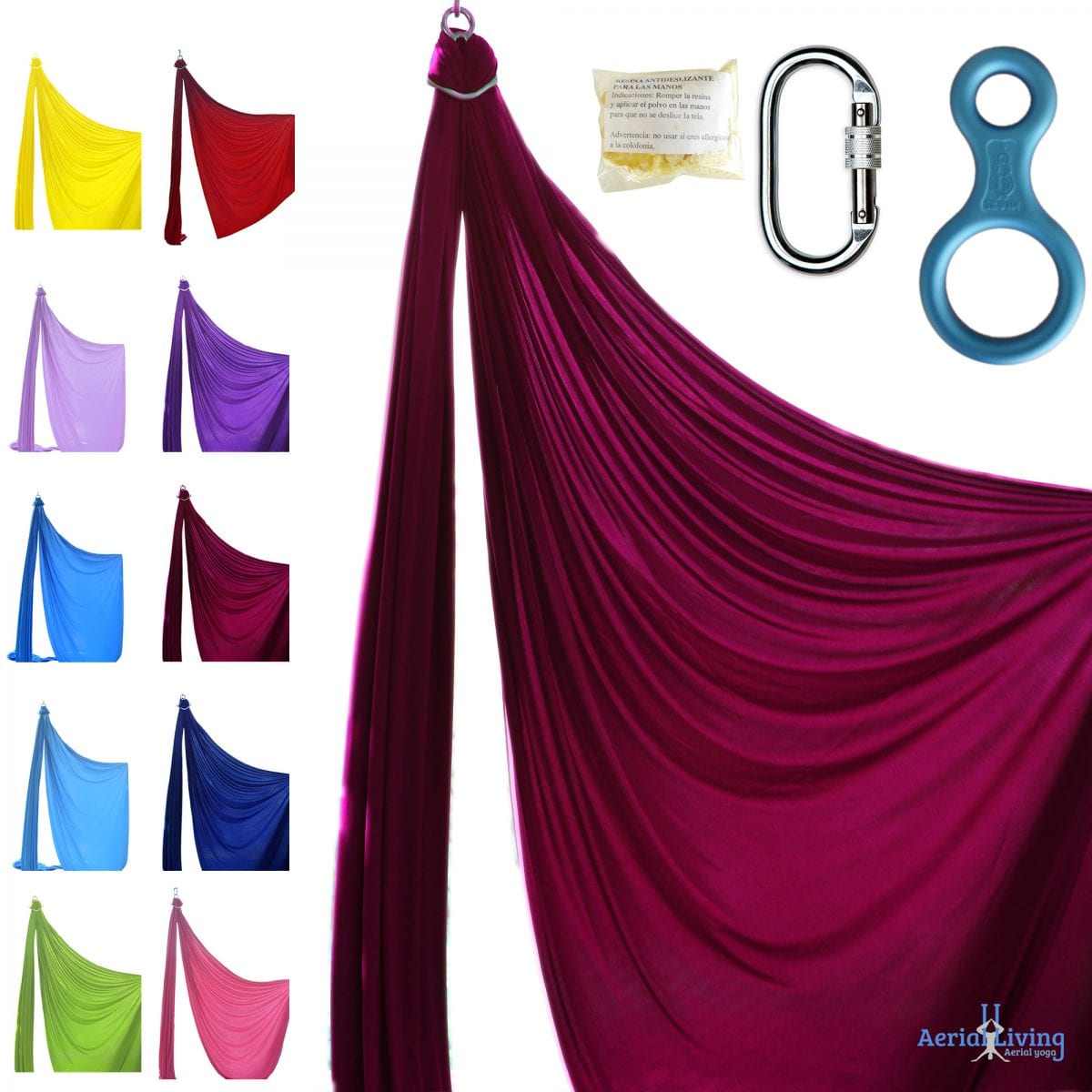 Kit Aerial silks and accessories for hanging them Aerial Yoga Swings