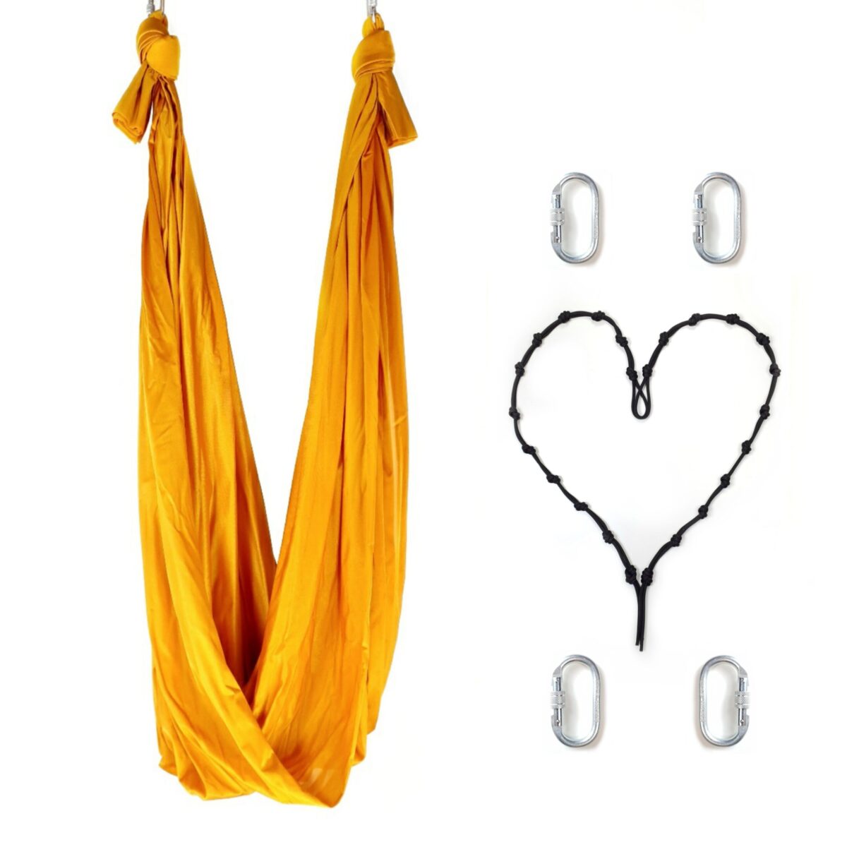 Yoga hammock 5 meters reg.b.complete-gold Hamac Yoga Aérien Antigravité, Columpio de yoga aéreo antigravity