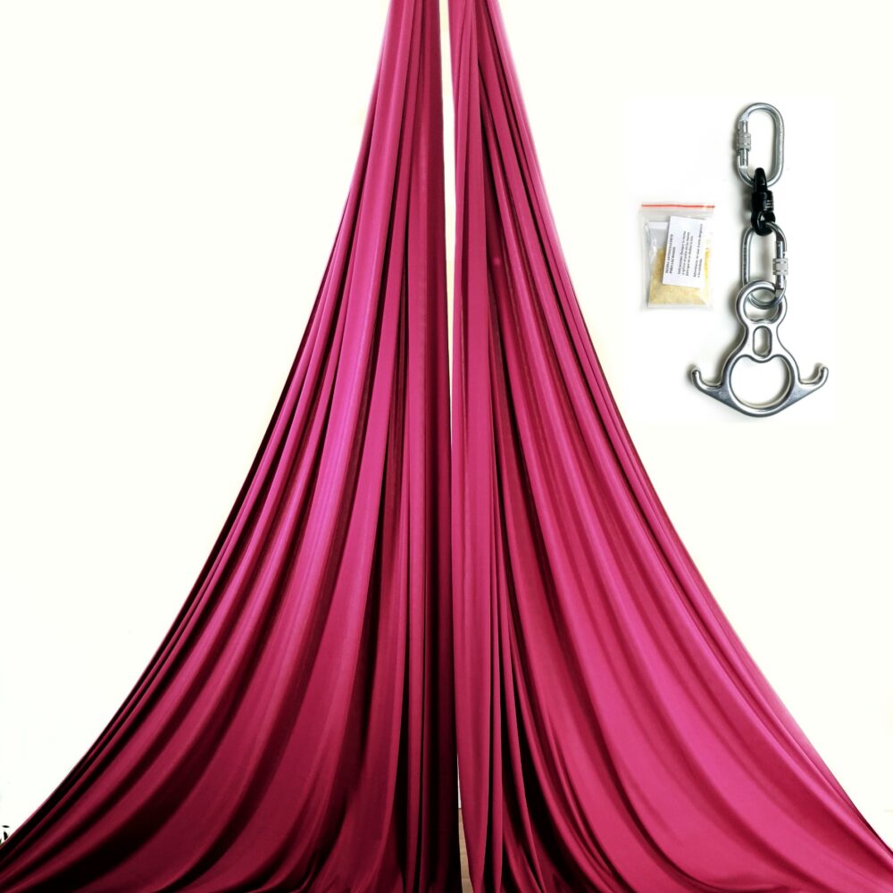maroon aerial silks kit