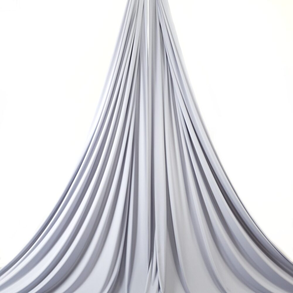 grey aerial silks, Aerial silks for performances, tessuti aerei per spettacoli, Tissus aériens pour spectacles