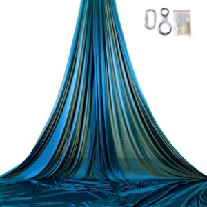 aerial silks for performancas, tissu aerien pour espectacles, tessuti aerei azzurro petrolio