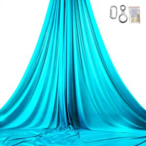 aerial silks for performancas, tissu aerien pour espectacles, tessuti aerei azzurro petrolio