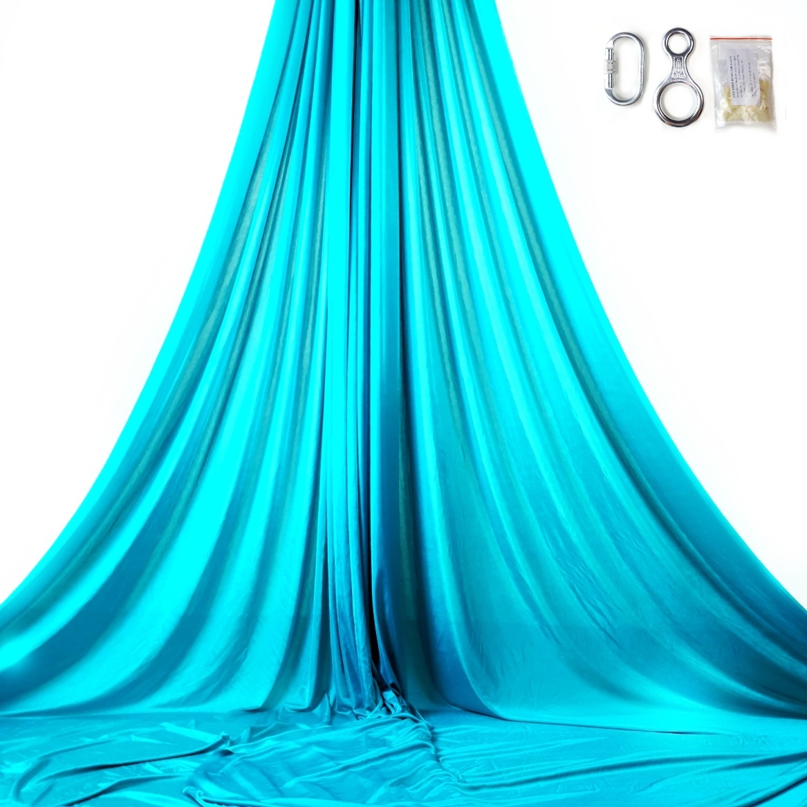kit aerial silks, kit tessuti aerei, telas aéreas turquesa