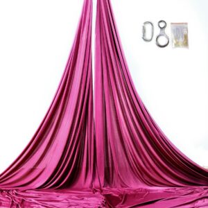 maroon aerial silks for performances, tessuti aerei amaranto, telas aéreas granate