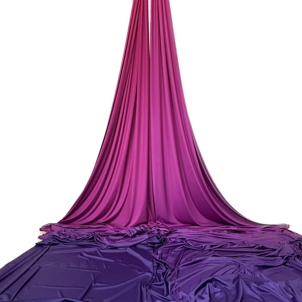 "Gradients" - Aerial silks from deep purple to pink